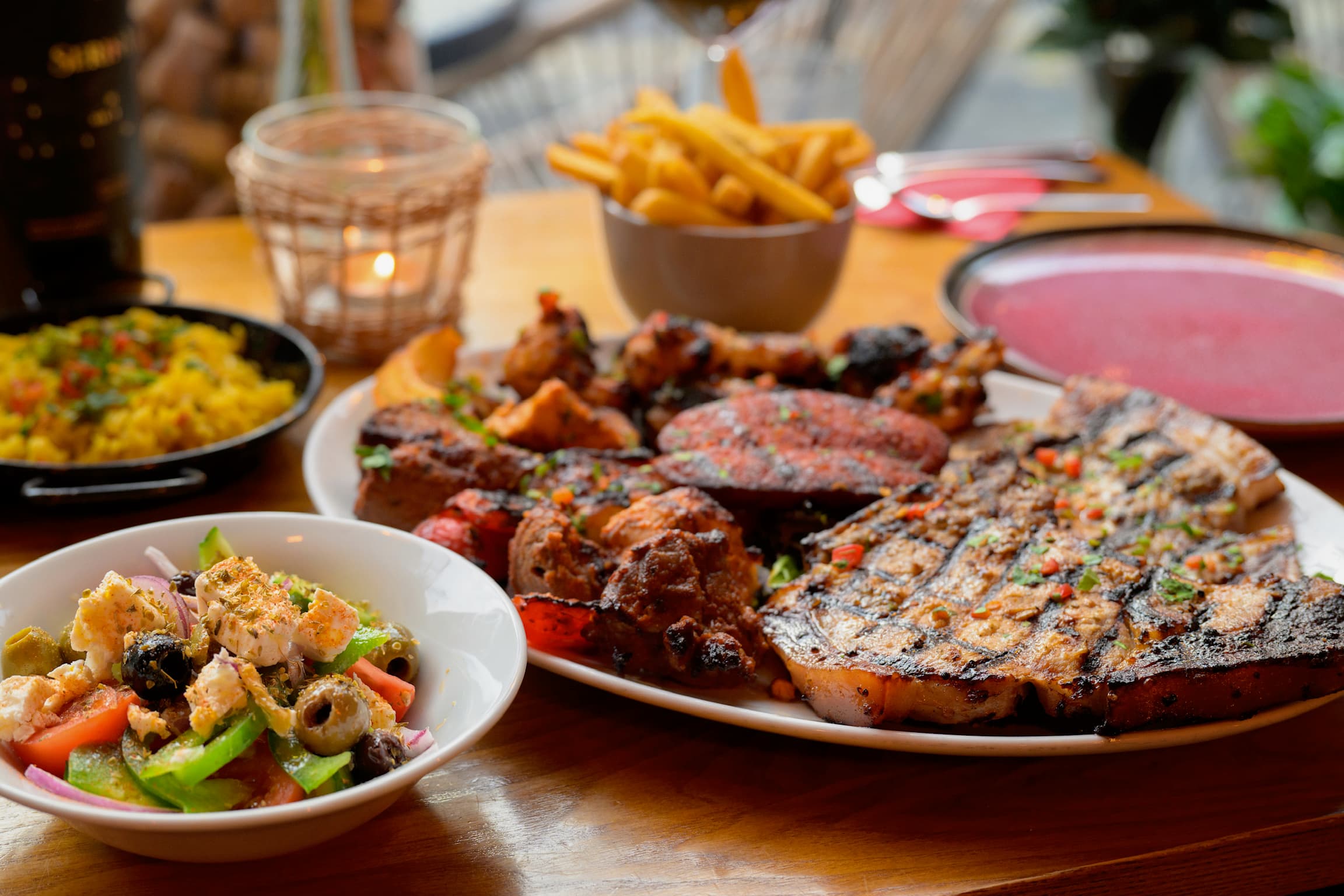Charcoal-grilled steak at Pupa